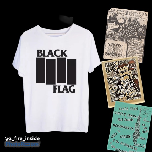 Black Flag Bars Logo Soft Print T Punk Rock - Picture 3 of 3